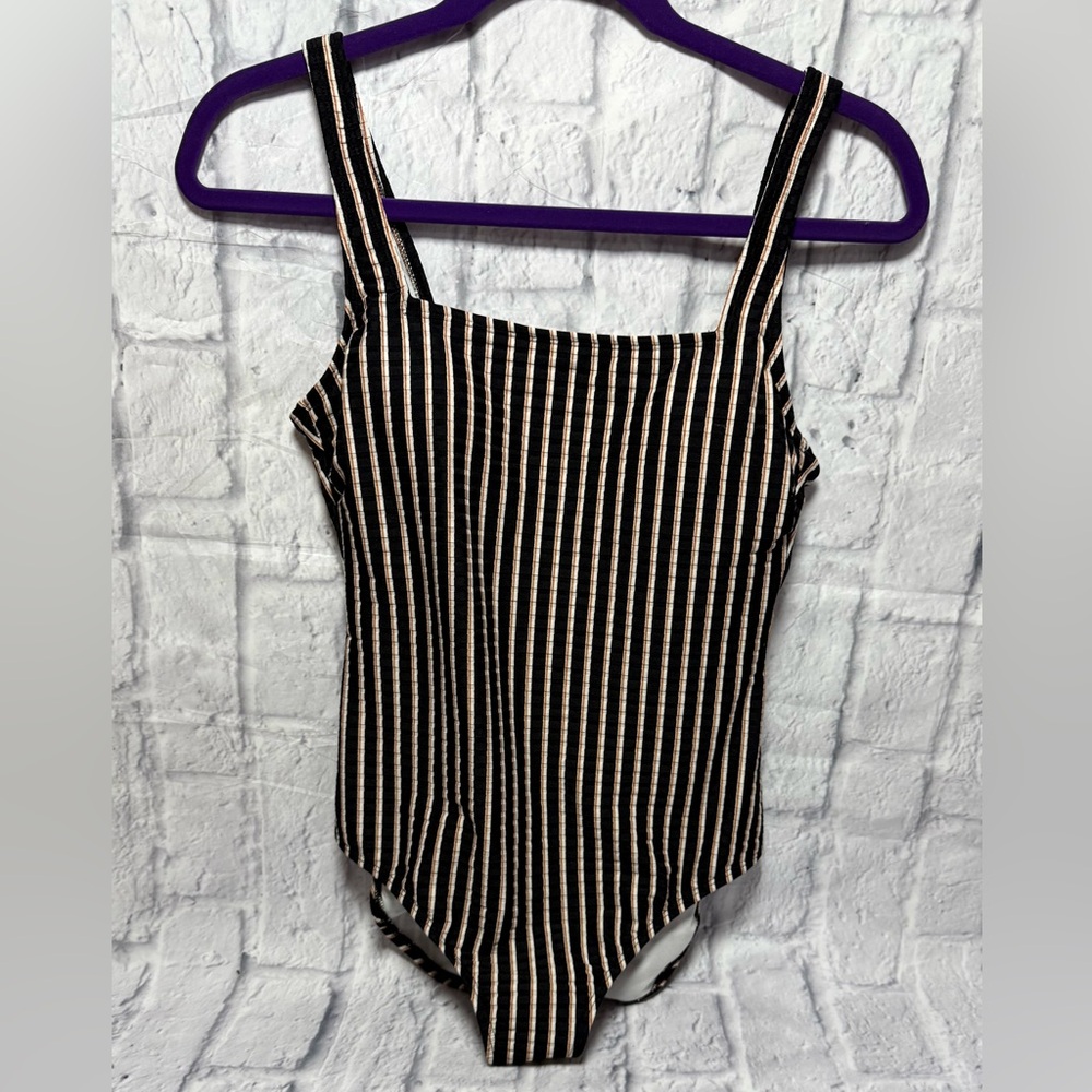 Target Black and Tan Striped Kids Swimsuit (0240)